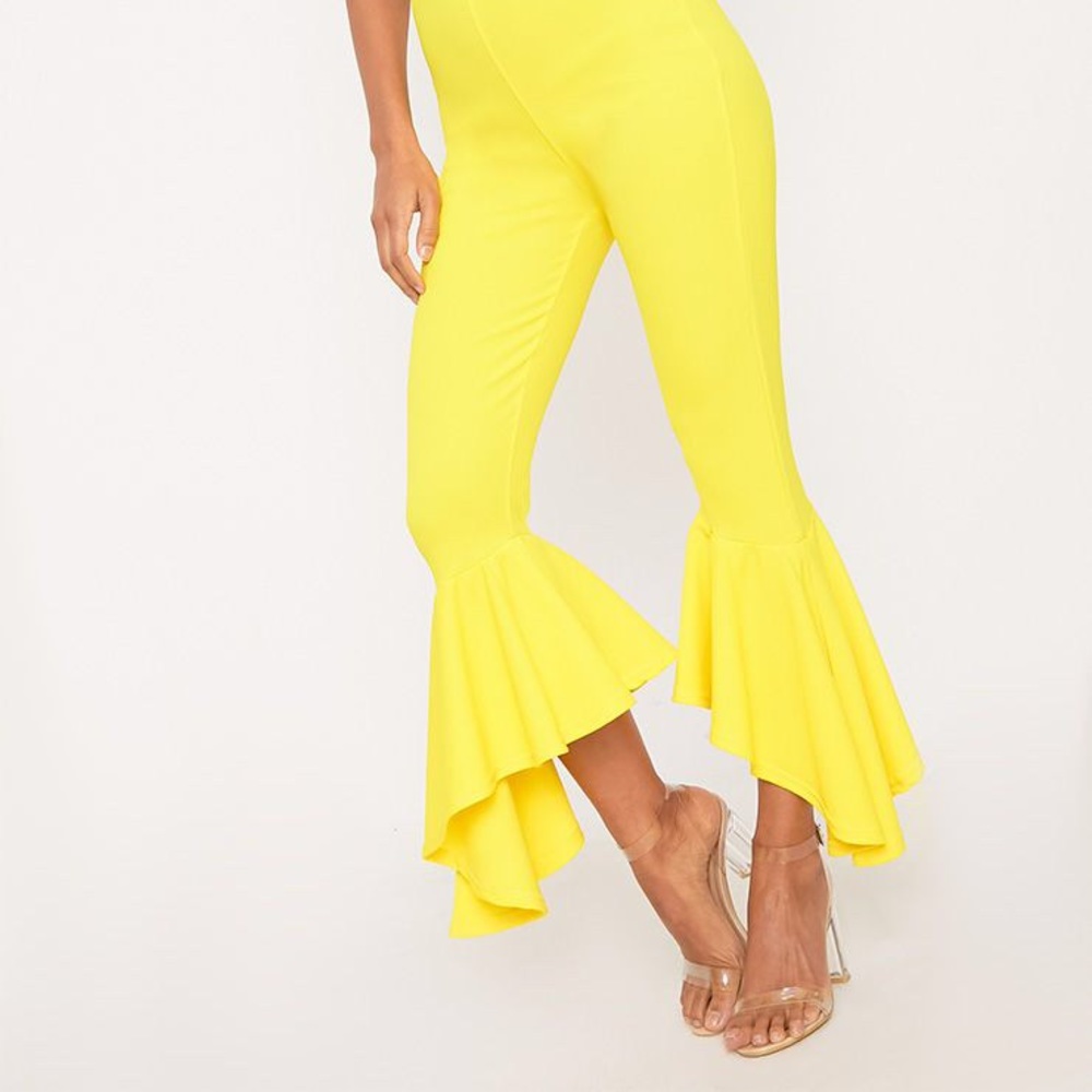 yellow flare pants
